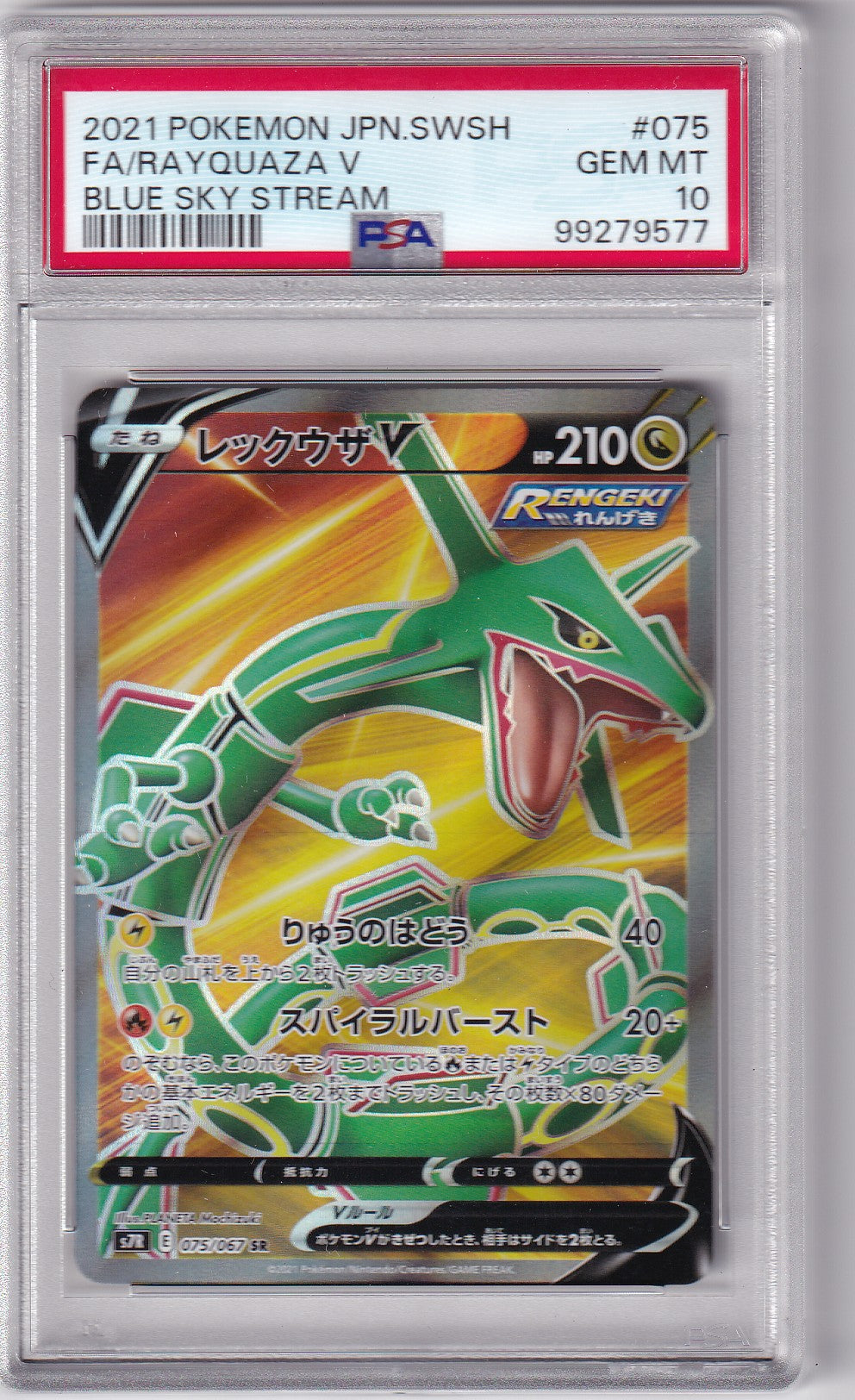 PSA 10 Rayquaza V – Blue Sky Stream #075/067 – Full Art | Japanisch