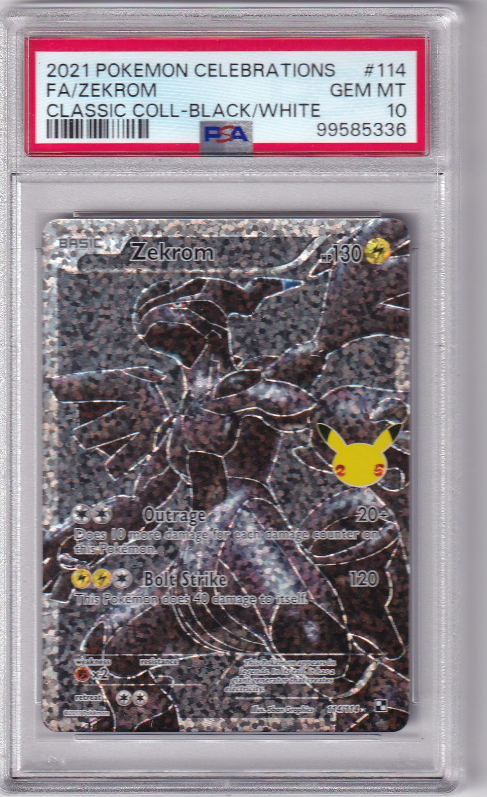 PSA 10 Zekrom – Celebrations #114/114 – Full Art | Englisch