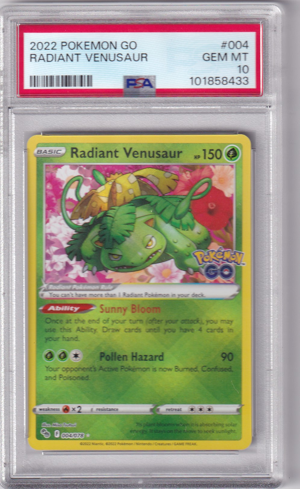 PSA 10 Bisaflor strahlend – Pokémon GO #004/078 | Englisch