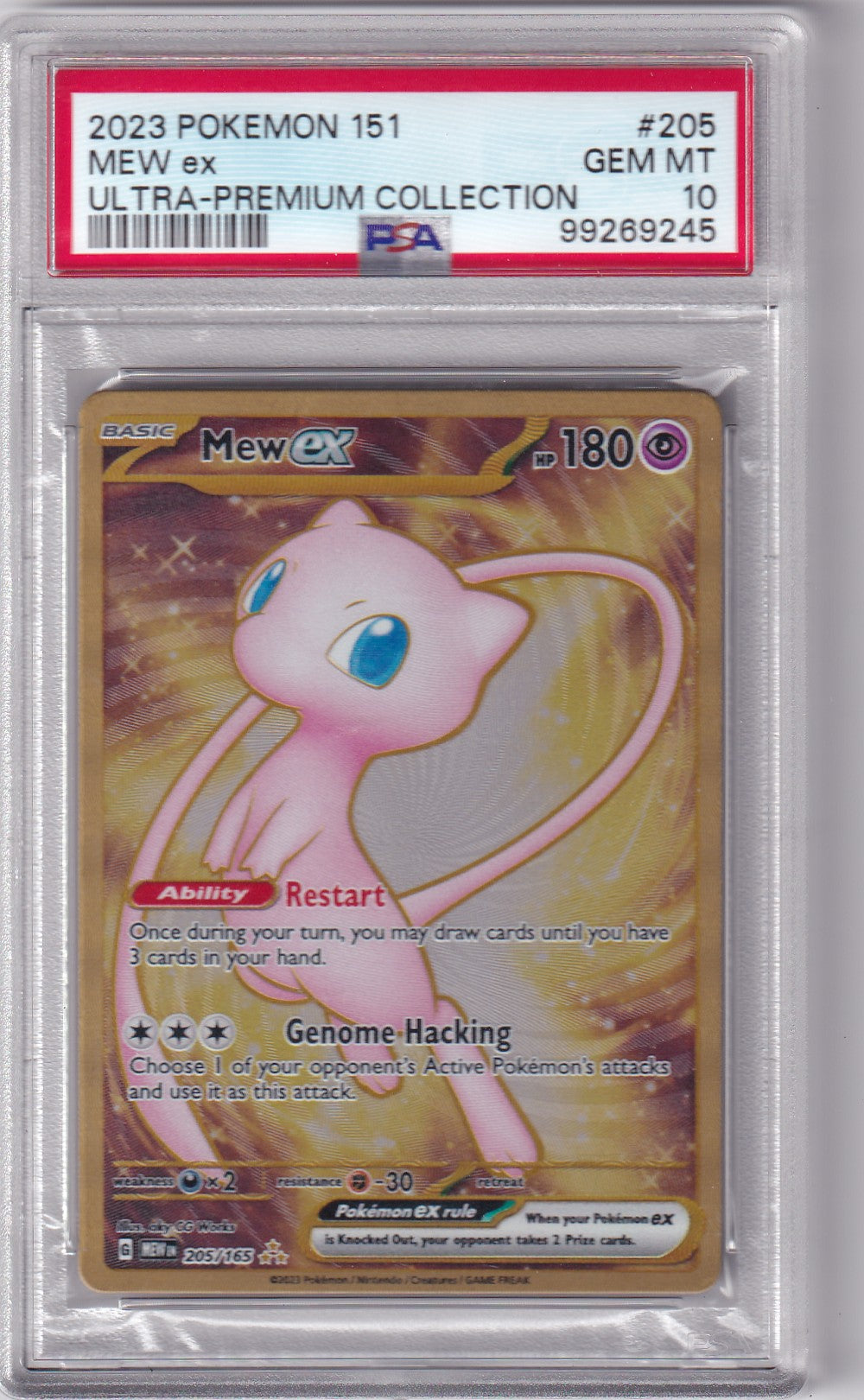 PSA 10 Mew ex – 151 #205/165 – Gold Secret Rare | Englisch