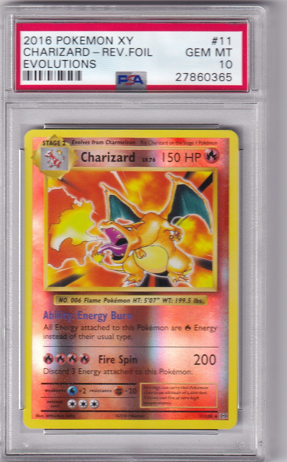 PSA 10 Glurak, Glutexo & Glumanda – Evolutions #11/#10/#9 – Reverse Foil Set | Englisch