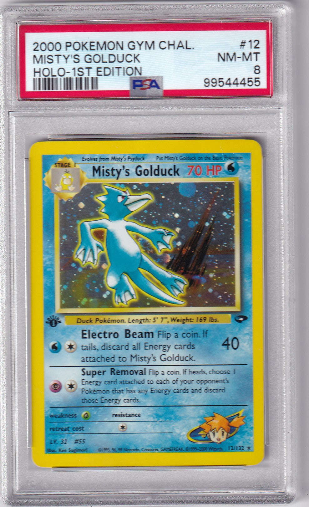 PSA 8 Misty’s Golduck – Gym Challenge #12/132 – Holo 1st Edition | Englisch
