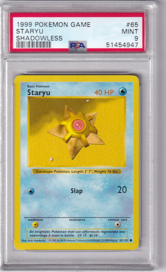 PSA 9 Staryu – Base Set #65/102 – Shadowless | Englisch