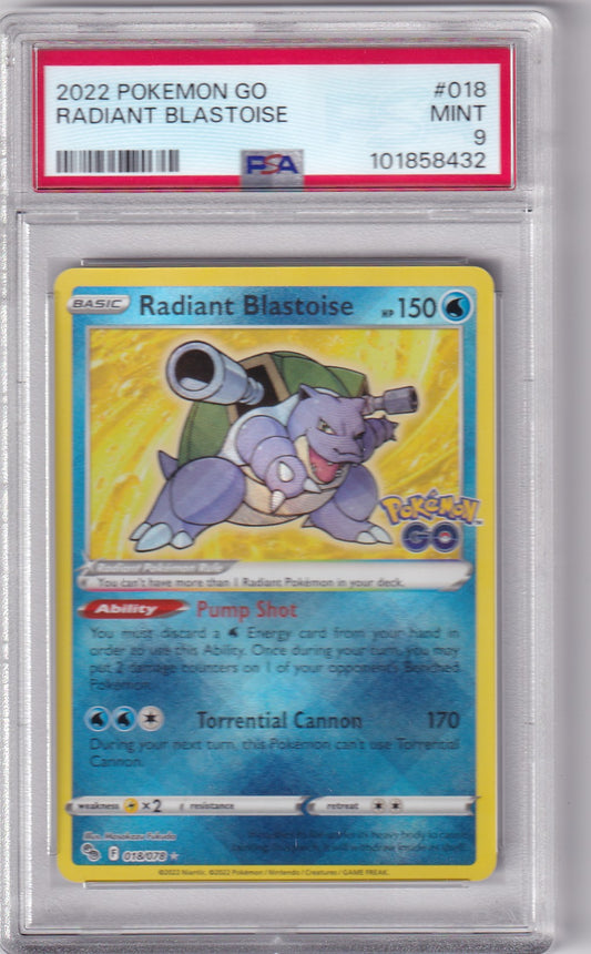 PSA 9 Turtok Strahlend – Pokémon GO #018/078 – Strahlend Rare | Englisch