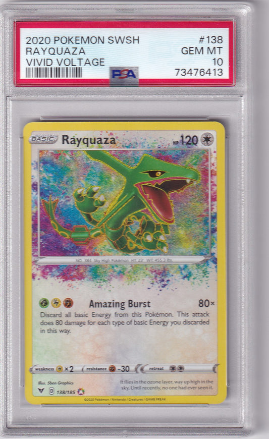 PSA 10 Rayquaza – Vivid Voltage #138/185 – Amazing Rare | Englisch
